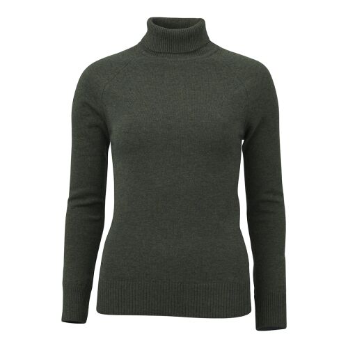 Laksen Damen Pullover Rollkragen Kit Lambswool Tannen Grün M