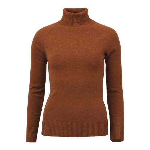 Laksen Damen Pullover Rollkragen Kit Lambswool Burnt Orange M