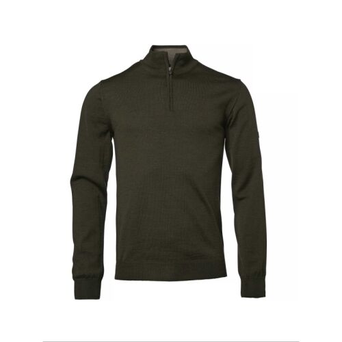 Chevalier Herren Pullover Aston Half Zip Merino Dark Green