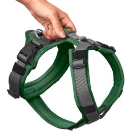 Hunter Hunde Geschirr Maldon Up Dunkelgr&uuml;n/Grau 60-91 cm/M-L