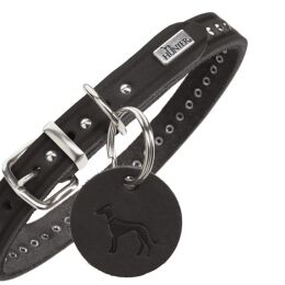 Hunter Hunde Halsband Aalborg Style Schwarz 37 cm/XS-S