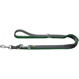 Hunter Hunde Verstellbare F&uuml;hrleine Maldon Dunkelgr&uuml;n/Grau B 1,5 cm x L 200 cm