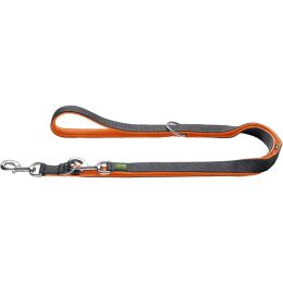 Hunter Hunde Verstellbare F&uuml;hrleine Maldon Orange/Grau B 1,5 cm x L 200 cm
