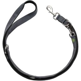 Hunter Hunde Verstellbare F&uuml;hrleine Maldon Schwarz/Grau B 2,0 cm x L 200 cm