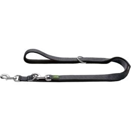 Hunter Hunde Verstellbare F&uuml;hrleine Maldon Schwarz/Grau B 2,0 cm x L 200 cm