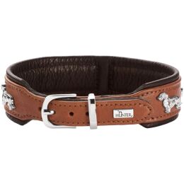 Hunter Hunde Halsband Teckel M&uuml;nchen Cognac/Schwarz 42 cm/S