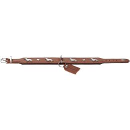 Hunter Hunde Halsband Teckel M&uuml;nchen Cognac/Schwarz 42 cm/S