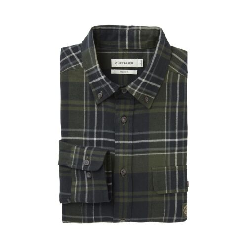 Chevalier Herren Hemd Heron Flannel Field Green Checked XXXL