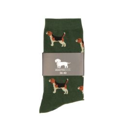 Krawattendackel Unisex Socken Beagle gr&uuml;n