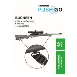 Halder 2x Buchsen 6,0mm in Kunststoff arretierbar