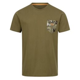 Blaser Herren T-Shirt Camo Pocket T 24 Dunkeloliv XXL