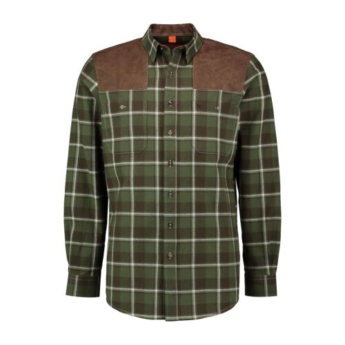 Tom Collins Herren Hemd 1/1-Arm Collin mit Lederpassen Oliv 47/48