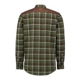 Tom Collins Herren Hemd 1/1-Arm Collin mit Lederpassen Oliv 47/48