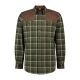 Tom Collins Herren Hemd 1/1-Arm Collin mit Lederpassen Oliv 47/48