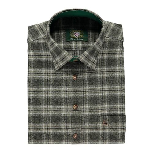 OS Trachten Herren Hemd 1/1-Arm Collin Trachtengrün 49/50
