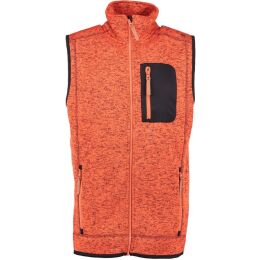OS Trachten Herren Weste Strick Fleece Furkan Orange 2XL