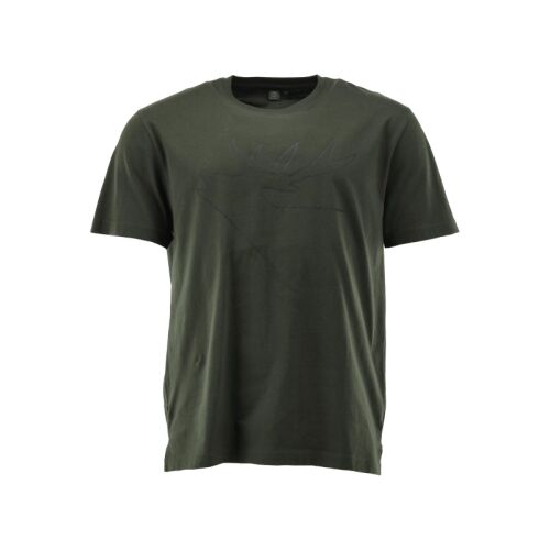 OS Trachten Herren T-Shirt Adam mit Druck "Hirsch" Trachtengrün L