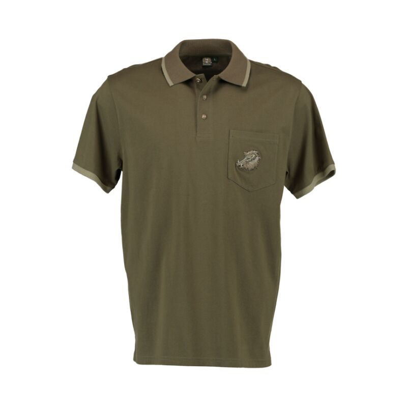 OS Trachten Herren Poloshirt 1/2-Arm Alex Oliv M