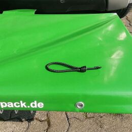 Heck-Pack Abdeckplane in gr&uuml;n f&uuml;r Hecktr&auml;ger inkl. Befestigungsgummis 1000 x 600 mm