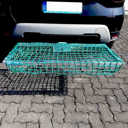 Heck-Pack Abdecknetz in grün für Heckträger inkl. Befestigungsgummis 1000 x 600 mm