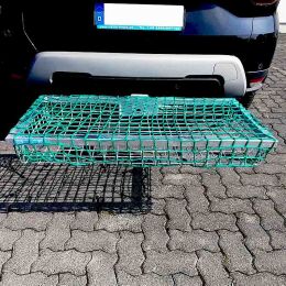 Heck-Pack Abdecknetz in gr&uuml;n f&uuml;r Hecktr&auml;ger inkl. Befestigungsgummis 1000 x 600 mm