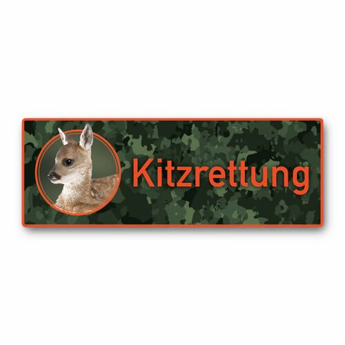 Wilde Hilde Aufkleber "Kitzrettung" Orange