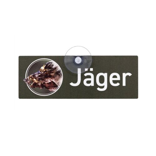 Wilde Hilde Saugnapfschild "Jäger" Wildschwein