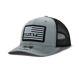Ariat Herren Cap USA Flag Patch Logo Grey