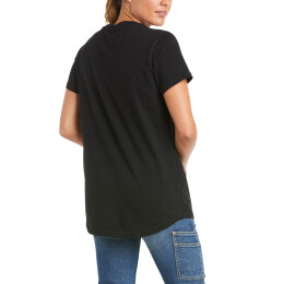 Ariat Damen T-Shirt Rebar&reg; CottonStrong V-Neck Black M