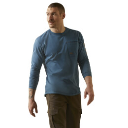 Ariat Herren Langarmshirt Rebar&reg; Workman Logo Blue L