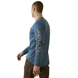 Ariat Herren Langarmshirt Rebar&reg; Workman Logo Blue L