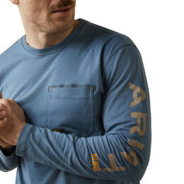 Ariat Herren Langarmshirt Rebar&reg; Workman Logo Blue L