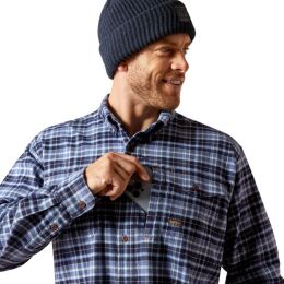 Ariat Herren Hemd Rebar&reg; Work Flanell DuraStretch Navy L