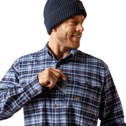 Ariat Herren Hemd Rebar&reg; Work Flanell DuraStretch Navy M