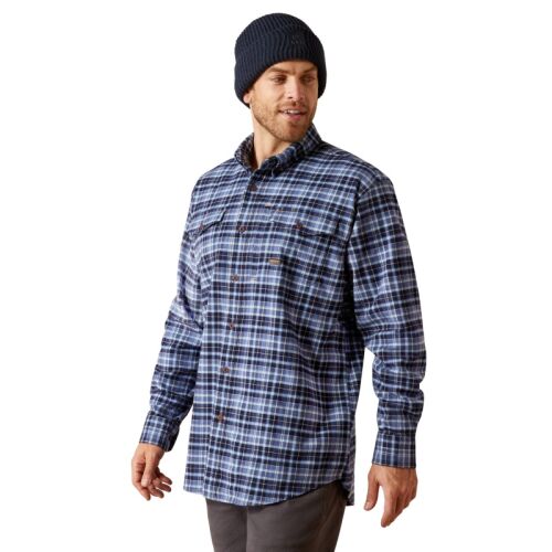 Ariat Herren Hemd Rebar® Work Flanell DuraStretch Navy S