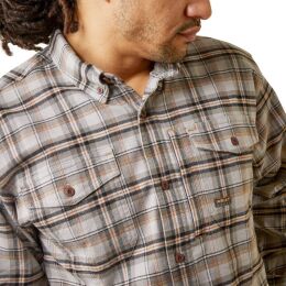Ariat Herren Hemd Rebar&reg; Work Flanell DuraStretch Grey S