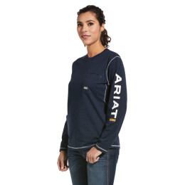 Ariat Damen Langarmshirt Rebar&trade; Workman Navy M