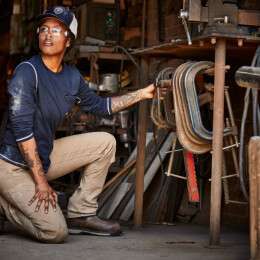 Ariat Damen Langarmshirt Rebar&trade; Workman Navy M