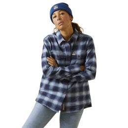 Ariat Damen Bluse Rebar&reg;  Work Flanell DuraStretch Blue M