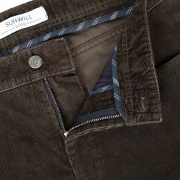 Sunwill Herren Hose Cord Fitted Fit Green 32/30