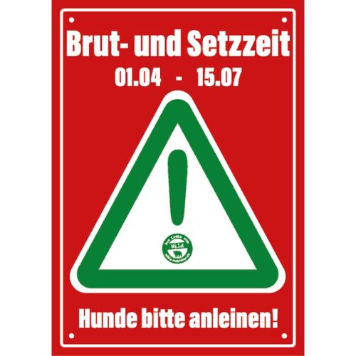 Wilde Aufkleber Hinweisschild Brut- und Setzzeit 01.04 - 15.07