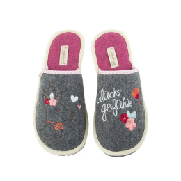 Adelheid Damen Filzpantoffel Gl&uuml;cksgef&uuml;hle mausgrau 38/39