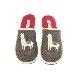 Adelheid Damen Filzpantoffel Weltenbummlerin mausgrau 42/43