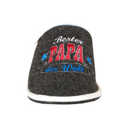 Adelheid Herren Filzpantoffel Bester Papa rabenschwarz 40/41