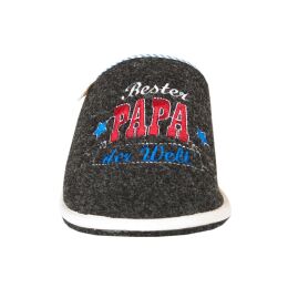 Adelheid Herren Filzpantoffel Bester Papa rabenschwarz 46/47