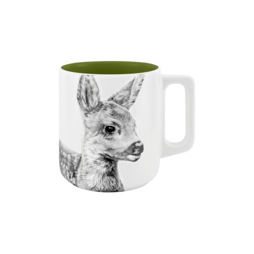mittelpunkt. Tasse mit Henkel mit Kitzmotiv Unterm Baum 370ml