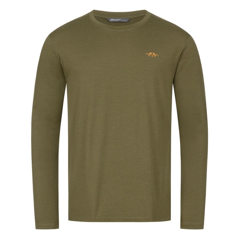 Blaser Herren Langarmshirt Merino Base 160 Dunkeloliv XL