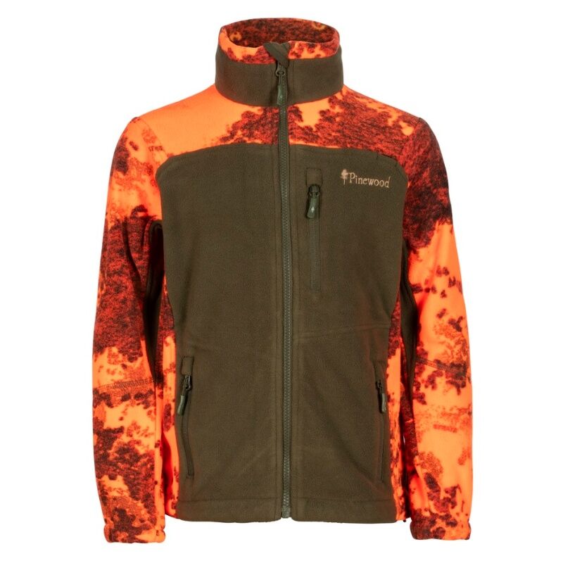 Pinewood Kinder Fleecejacke Furudal Strata Blaze/Hunter Green 152
