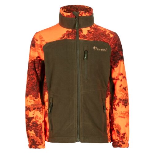 Pinewood Kinder Fleecejacke Furudal Strata Blaze/Hunter Green 152