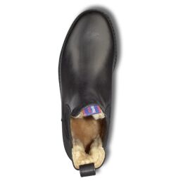 Blue Heeler Chelsea Boots Jackaroo mit Lammfell Schwarz 44